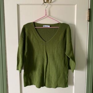 Reitmans Olive Green V-Neck Knit Sweater
